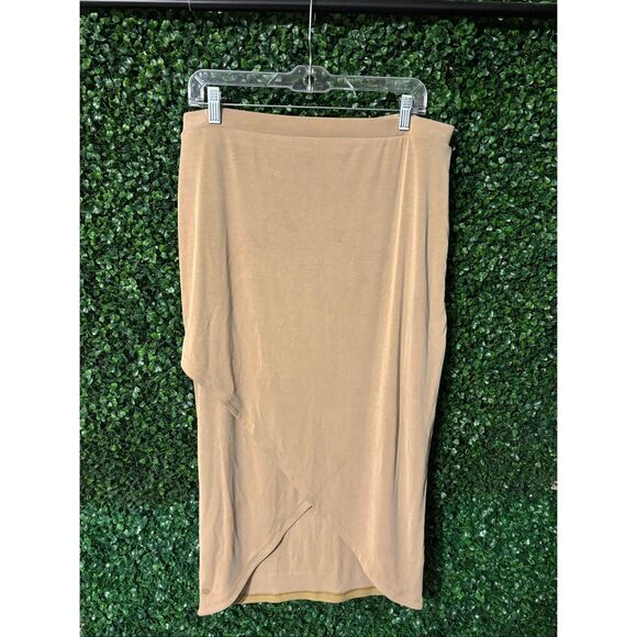 Lululemon Tan Softstreme Drapey Column Midi Skirt Womens XL NWT - Picture 2 of 4